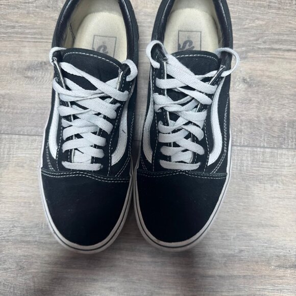 Vans Old Skool Low Top Black Canvas Sneakers Women's Size 8.5 - Picture 2 of 7